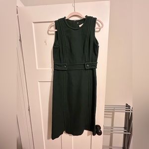 Tory Burch Green Tailored Designer Shift Dress with Buttons (M)